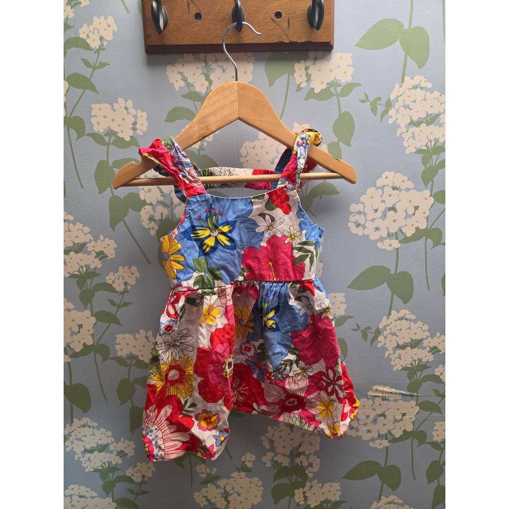 Counting Daisies Toddler Girls Floral Ruffle Romper Multi Color Size 2T